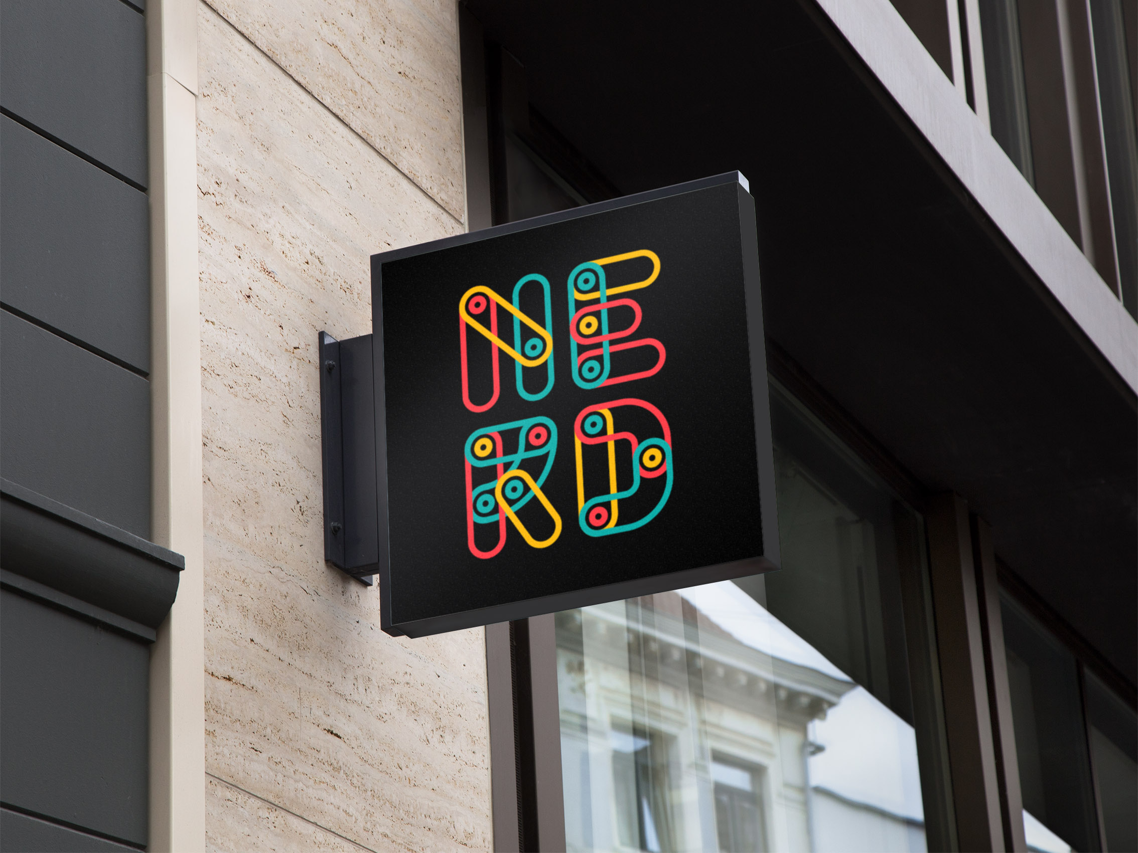 NERD logo on urban sign